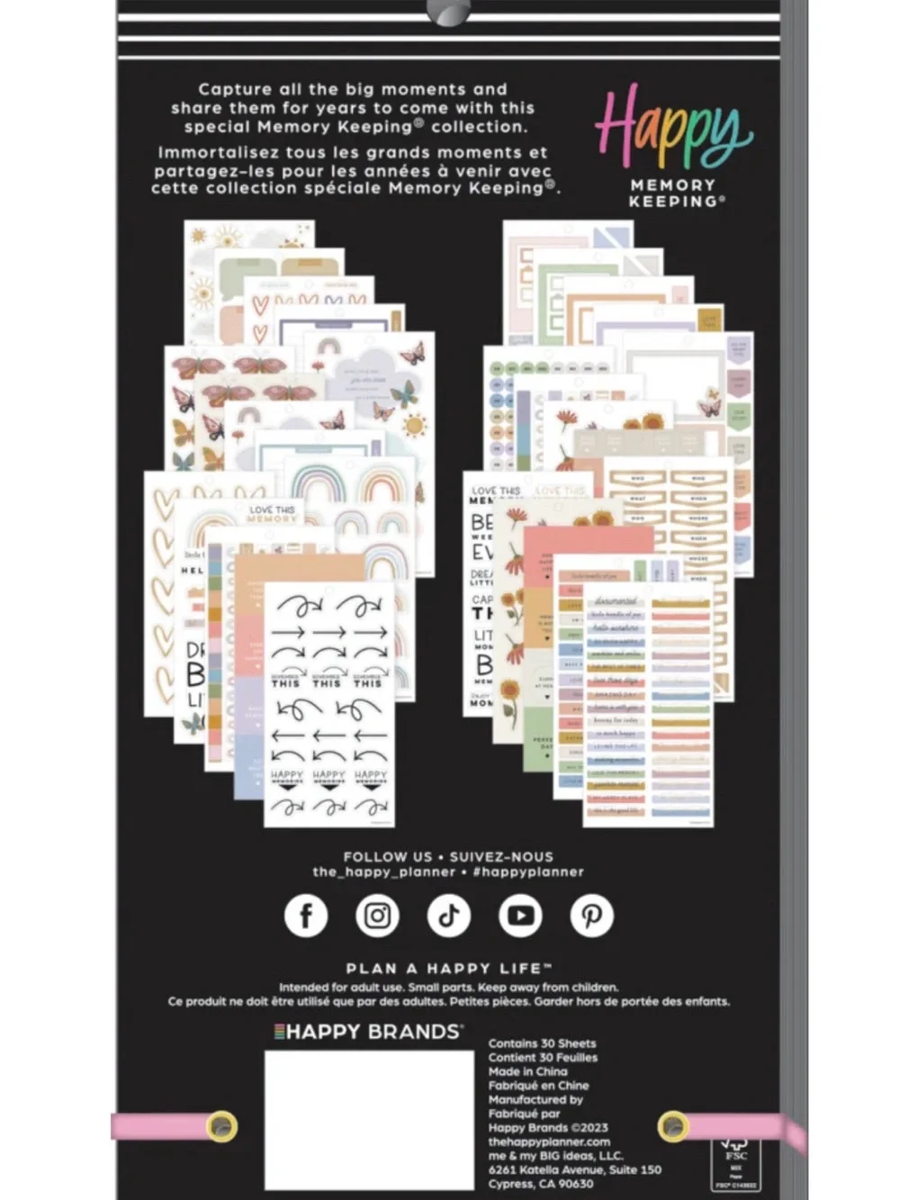 NWT-Happy Planner-Beloved Butterflies Baby VALUE PACK STICKERS - BIG